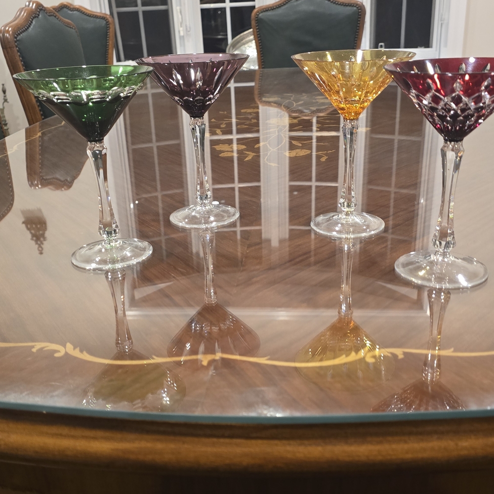 Crystal Martini Glass Set - Multicolor